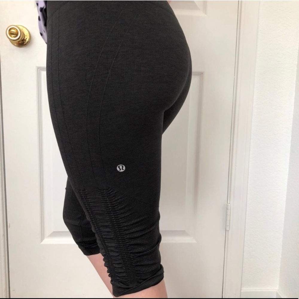 Lululemon Crops, charcoal grey